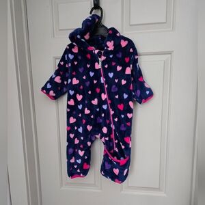 Hatley Navy Fleece Bundler / Bunting Suit 9-12 M